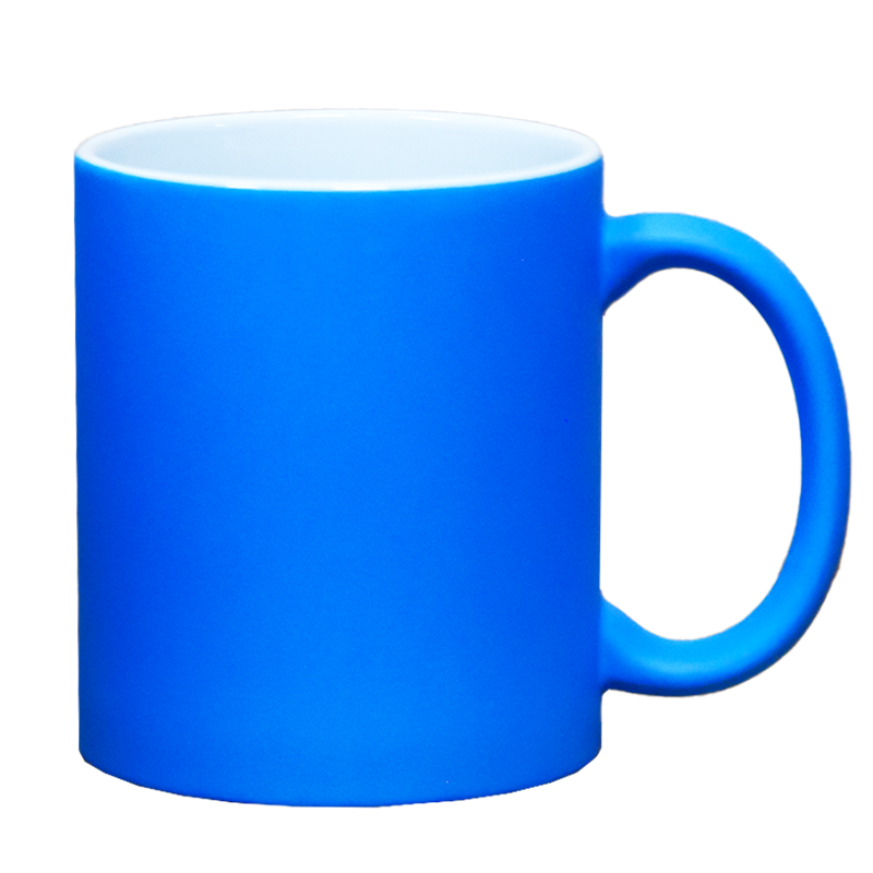 Taza 11 Oz fluorescente de color  Azúl para sublimar