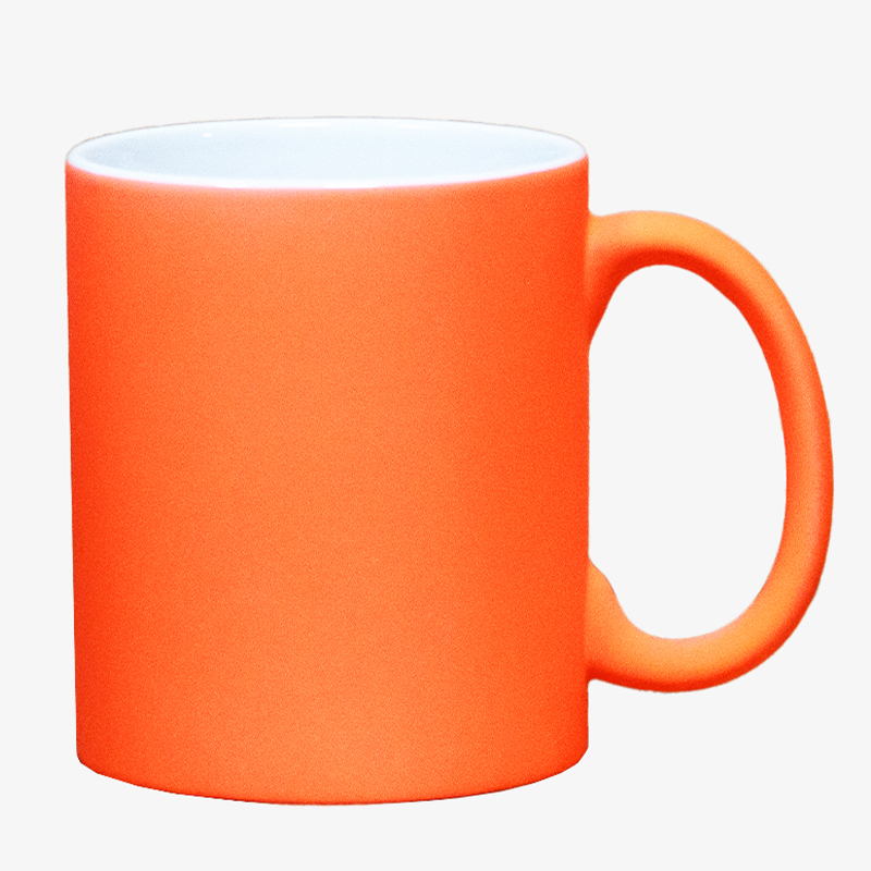 Taza 11 Oz fluorescente de color Naranja para sublimar