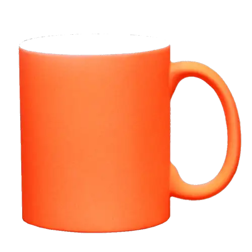 Taza 11 Oz fluorescente de color Naranja para sublimar