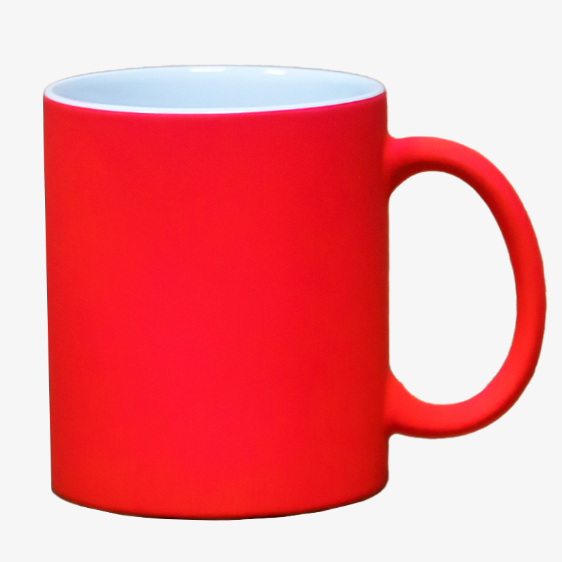 Taza 11 Oz fluorescente de color Rojo para sublimar