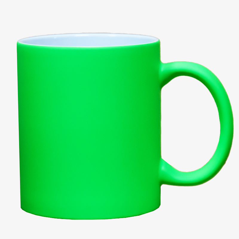 Taza 11 Oz fluorescente de color Verde para sublimar