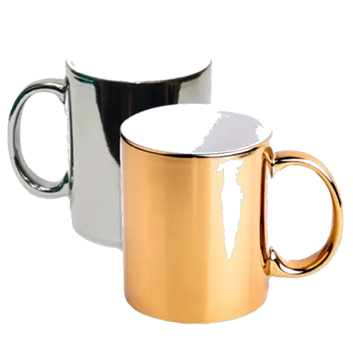 Taza de colores plateados para sublimar 11 oz color dorado