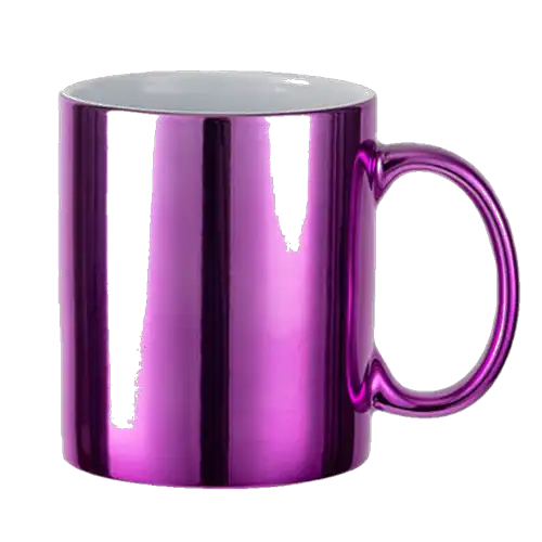 Taza de colores plateados para sublimar 11oz color morado