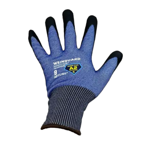 Guantes de Trabajo azul recubierto de Nitrilo, corte A2 Talla 8