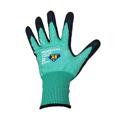 Guantes de Corte color verde recubierto de nitrilo A5 Talla 7