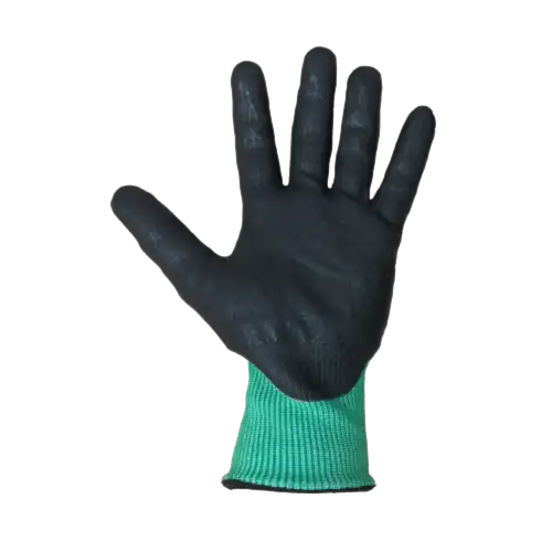 Guantes de Corte color verde recubierto de nitrilo A5 Talla 7