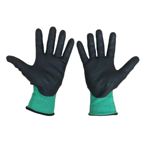 Guantes de Corte color verde recubierto de nitrilo A5 Talla 10