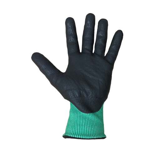 Guantes de Corte color verde recubierto de nitrilo A5 Talla 10