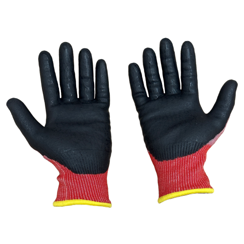 Guantes de Corte color rojo recubierto de nitrilo A7 Talla 8