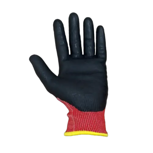 Guantes de Corte color rojo recubierto de nitrilo A7  Talla 10