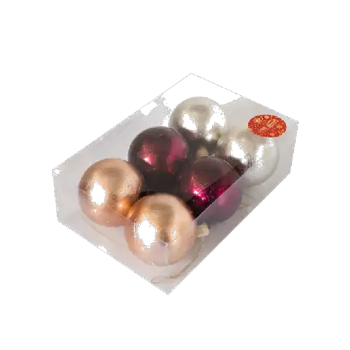 Set de 6 bolas navideñas de 8cm