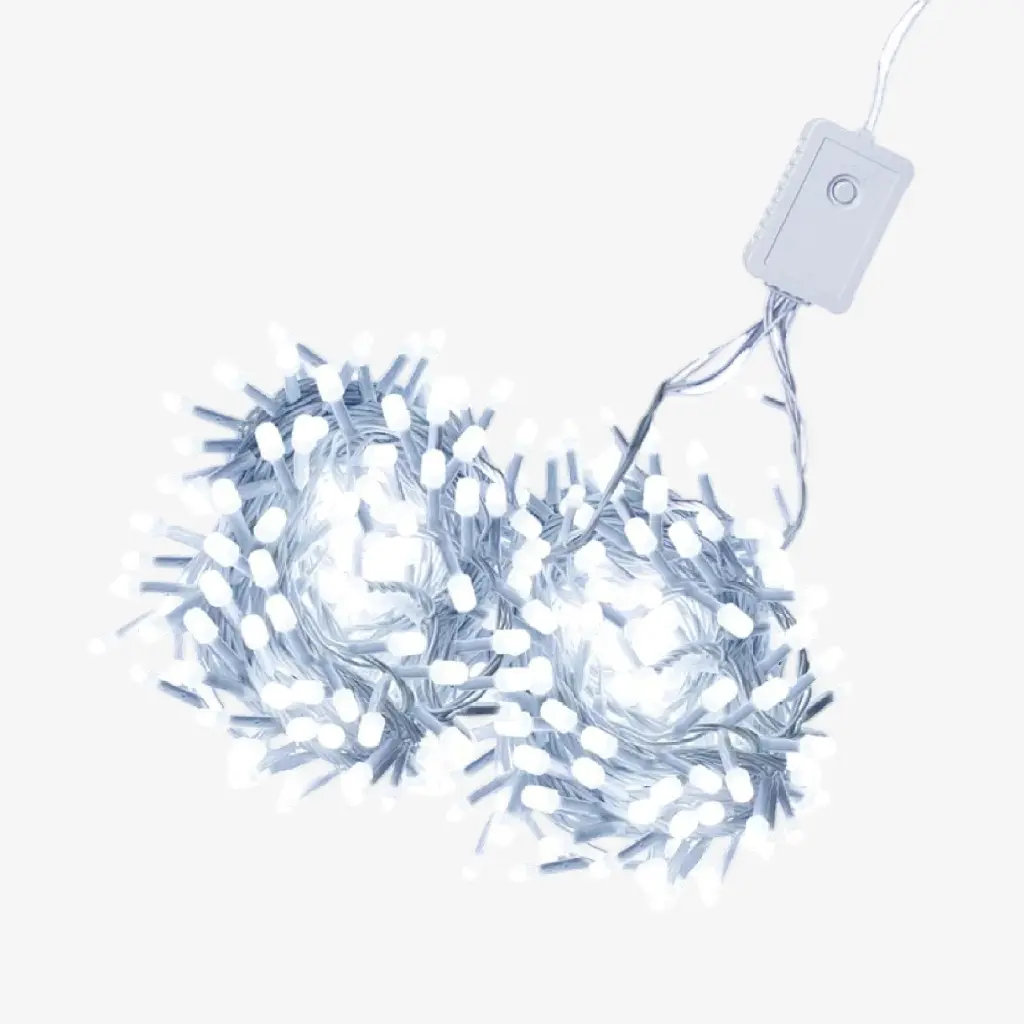 Luces de Navidad, color blanco, 10m, convencionales