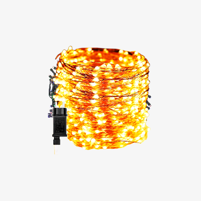 Luces de Navidad, color amarillo, 10m, modernas