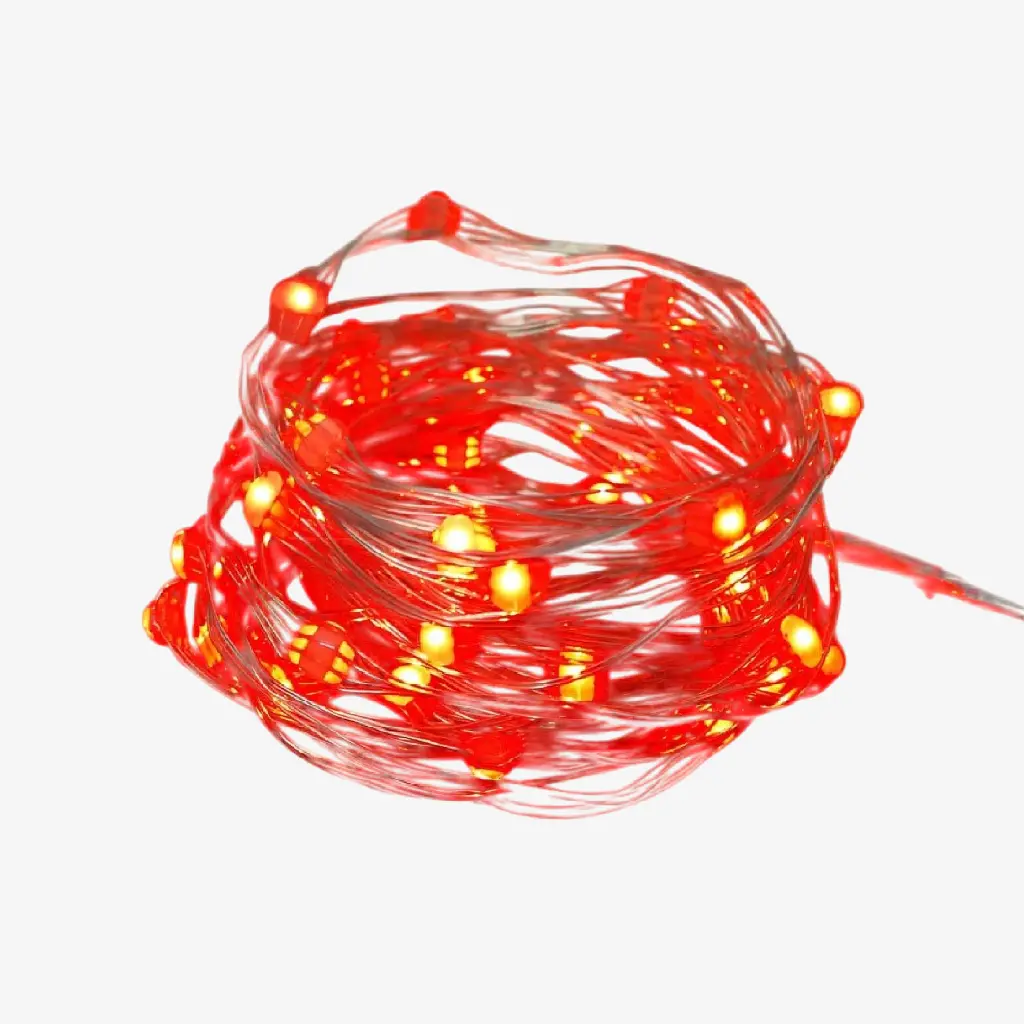 Luces de Navidad, color rojo, 10m, modernas