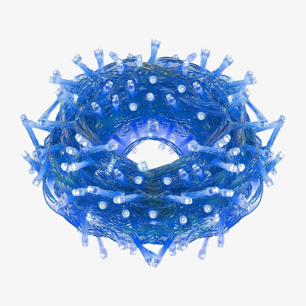 Luces de Navidad, color azul, 10m, modernas