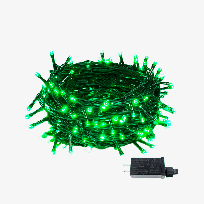 Luces de Navidad, color verde, 10m, modernas