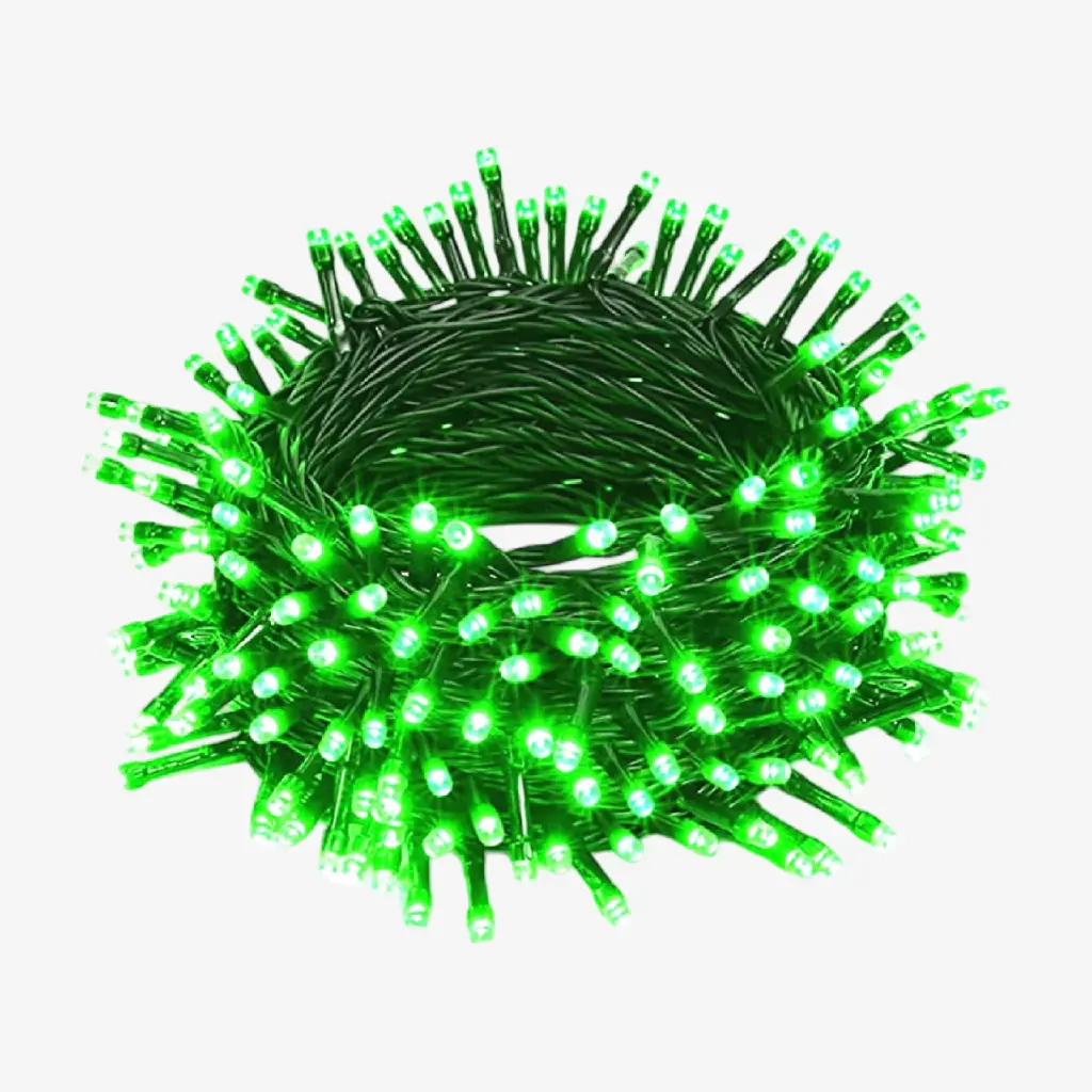 Luces de Navidad, color verde, 10m, modernas