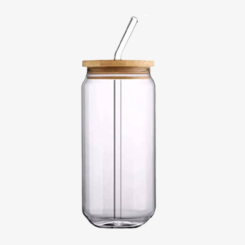 Vaso de vidrio con tapa y absorbente 11 OZ