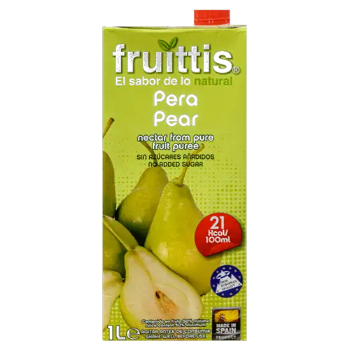Caja de jugo marca Fruittis sabor Pera, 1 Litro