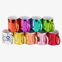 Taza 11 oz efecto espejo color verde
