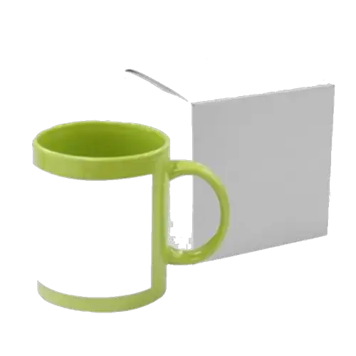 Taza 11oz luminosas de color verde para sublimar