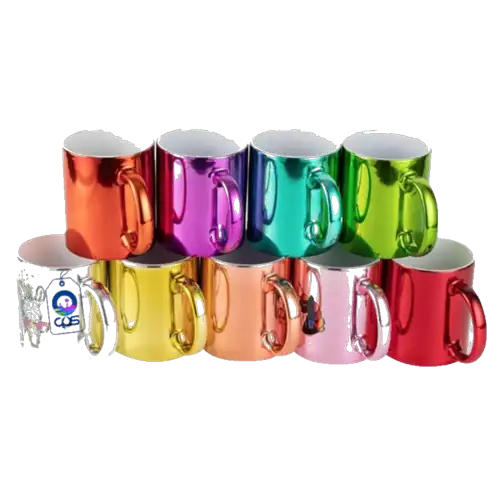 Taza 11 oz efecto espejo color rojo