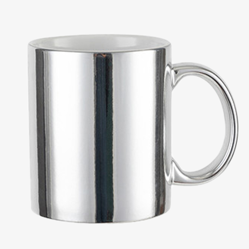Taza 11 oz efecto espejo color gris