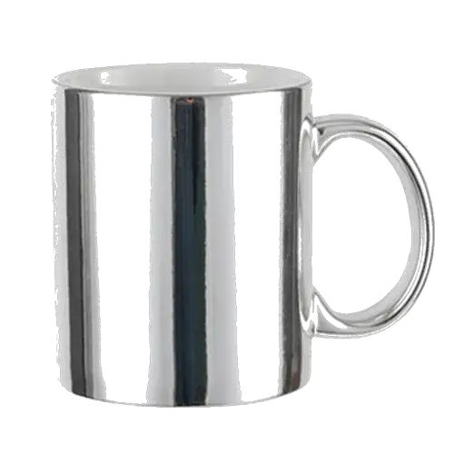 Taza 11 oz efecto espejo color gris