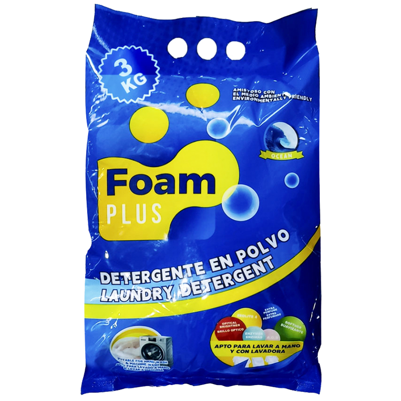 Detergente en Polvo Foam Plus (3 kg)