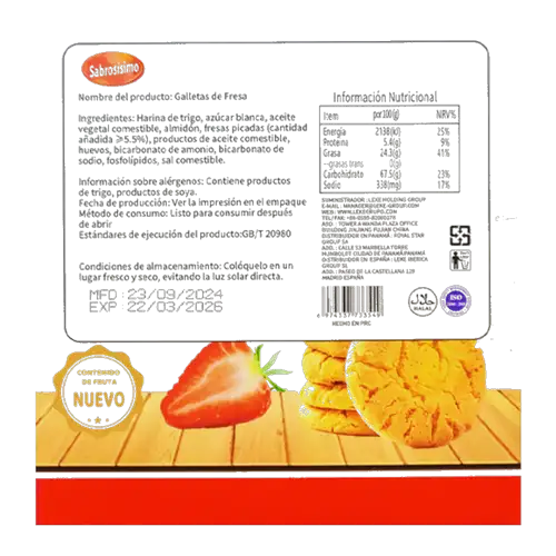 Galleta mantequilla sabor fresa