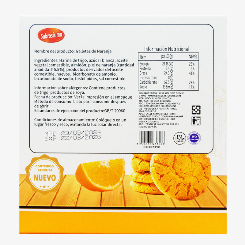 Galleta mantequilla sabor naranja
