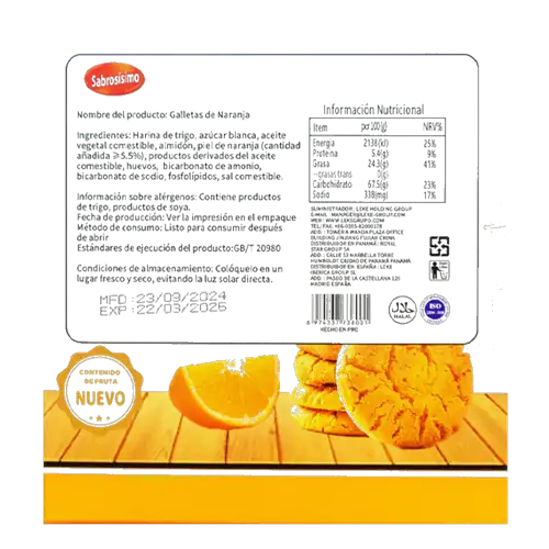 Galleta mantequilla sabor naranja