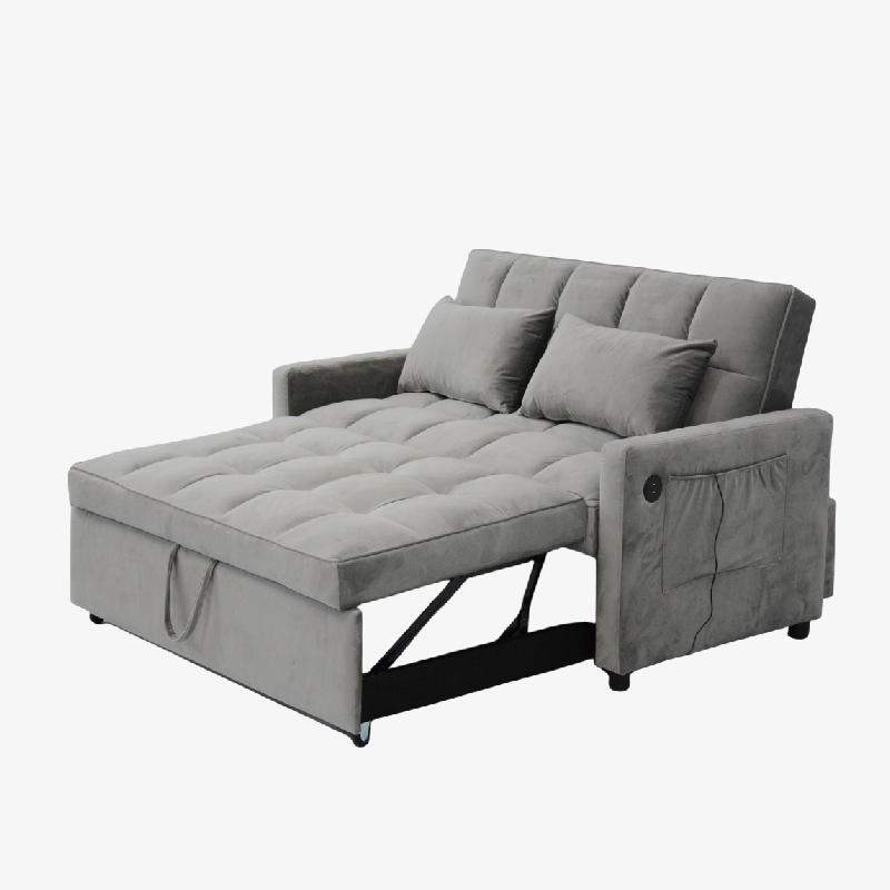 Sofá cama 2 plazas (Gris claro)