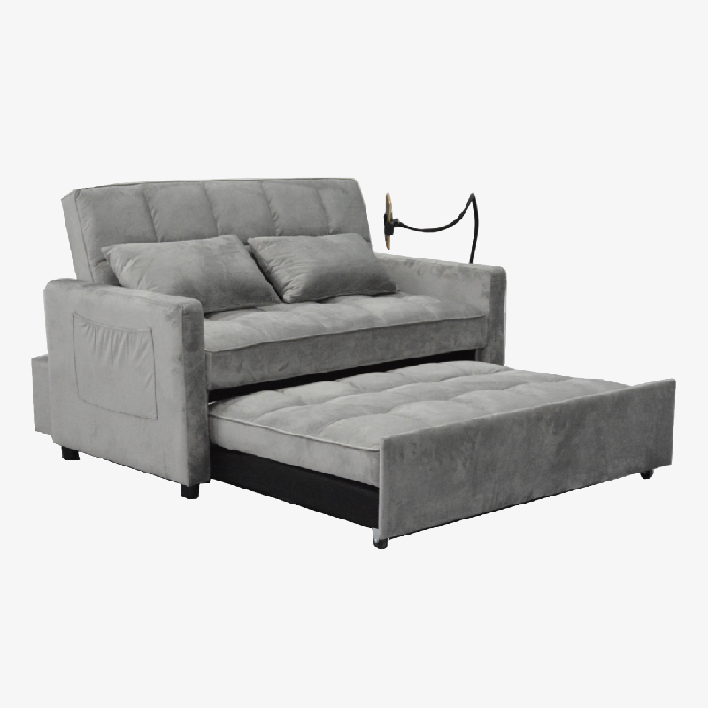 Sofá cama 2 plazas (Gris claro)