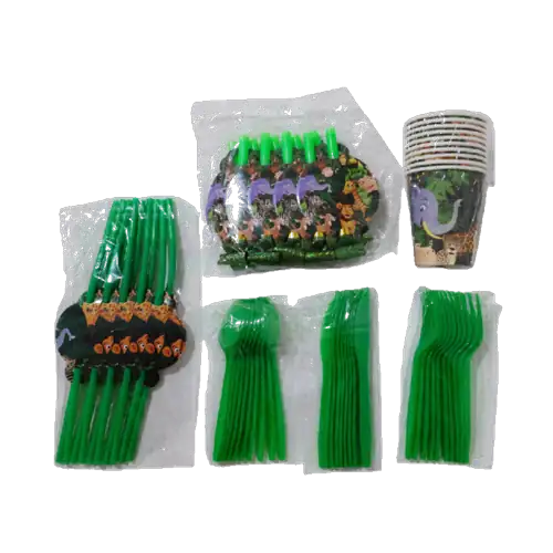 Set de artículos para fiesta (temática jungla)