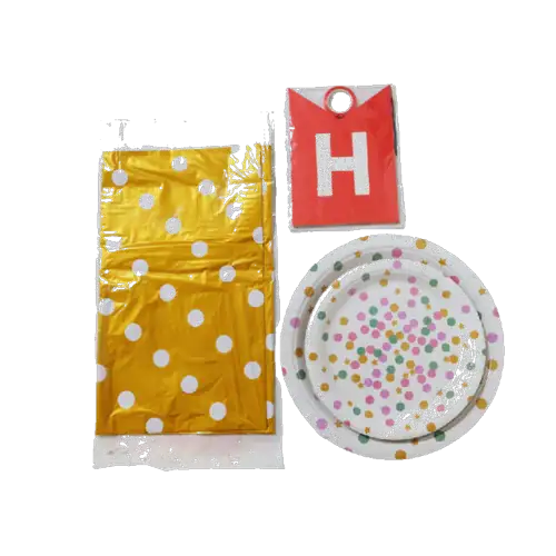 Set de artículos para fiesta (dorado)