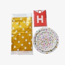 Set de artículos para fiesta (dorado)
