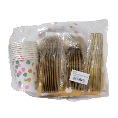 Set de artículos para fiesta (dorado)