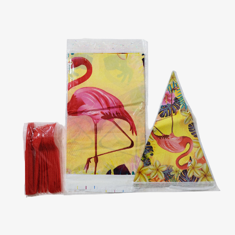 Set de artículos para fiesta (temática flamenco rosa)