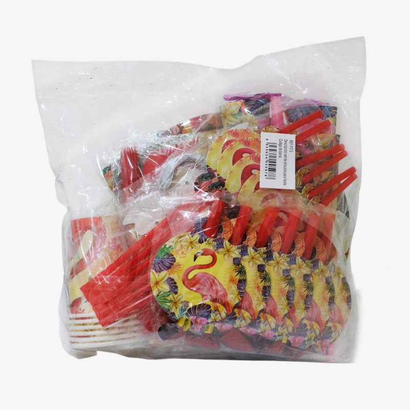 Set de artículos para fiesta (temática flamenco rosa)
