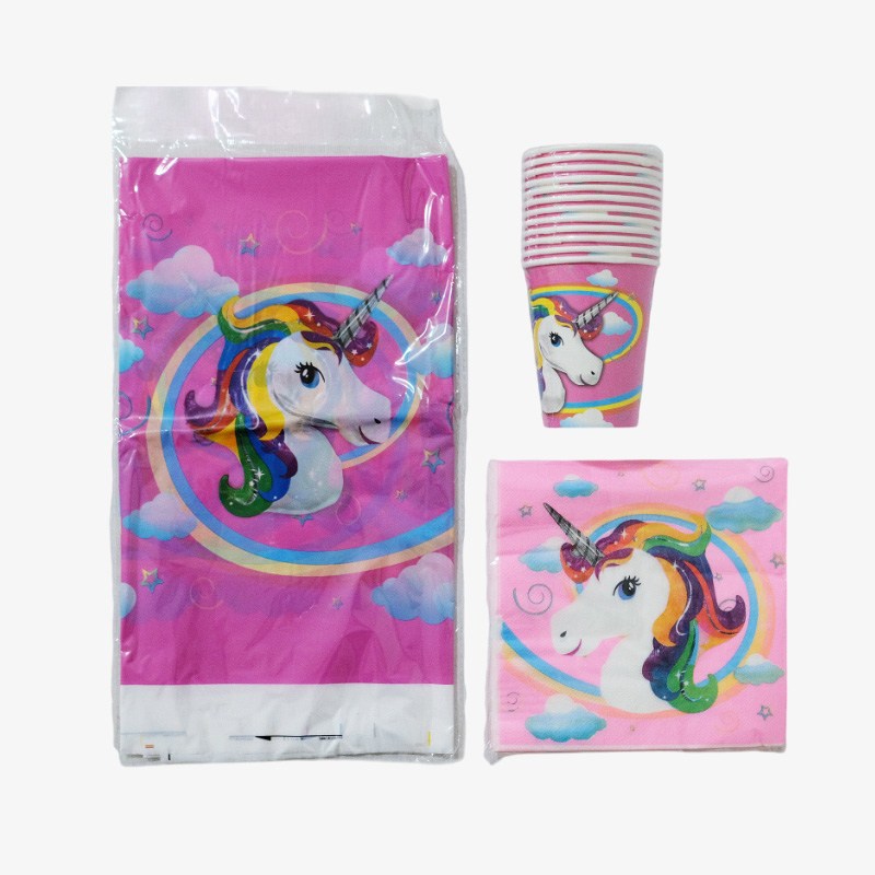 Set de artículos para fiesta (temática unicornio)