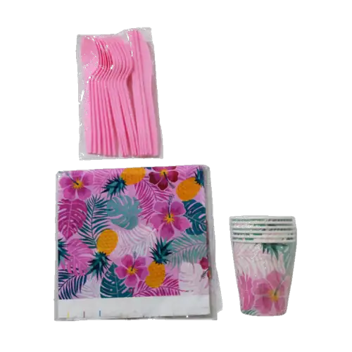 Set de artículos para fiesta rosa (rosa)