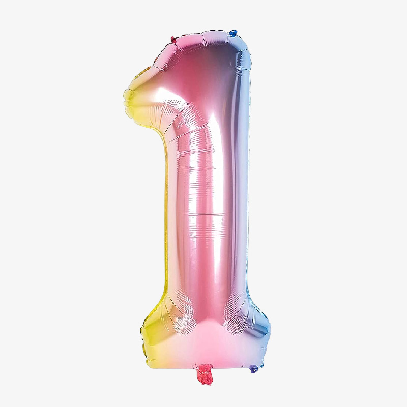 Globos de cumpleaños en forma de números (Multicolor)