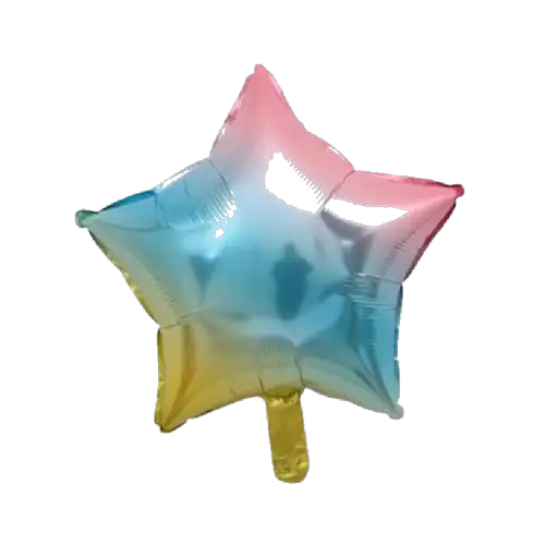Globo con forma de estrella color arcoíris 