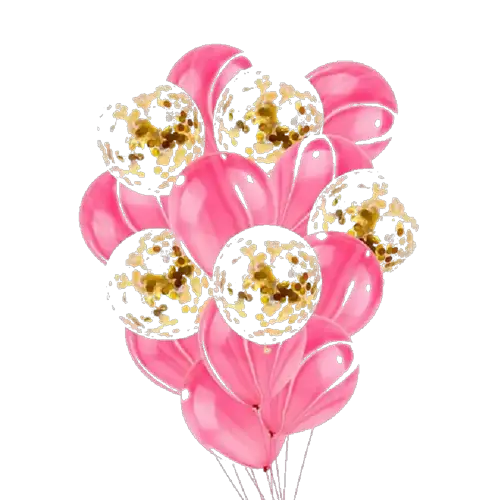 Globos a juego (nubes rosa y doradas)