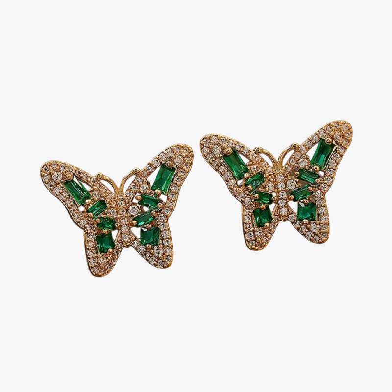 Aretes de esmeraldas Butterfly