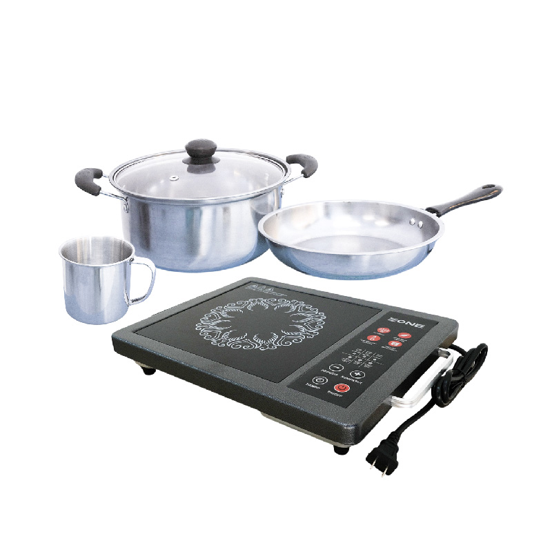 Kit de Cocina eléctrica de inducción + Set de 2 Ollas y Jarra de acero inoxidable.
