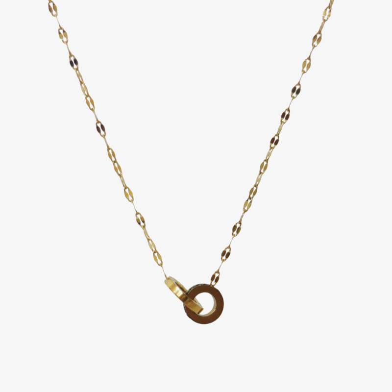 Collar dorado con dije de anillo "Amor Infinito"