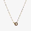 Collar dorado con dije de anillo "Amor Infinito"