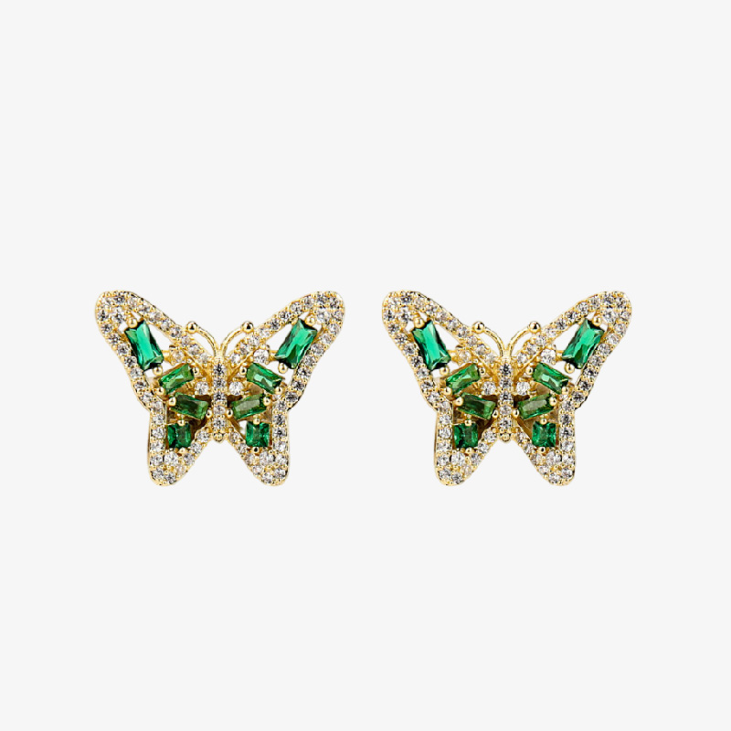 Aretes de esmeraldas Butterfly